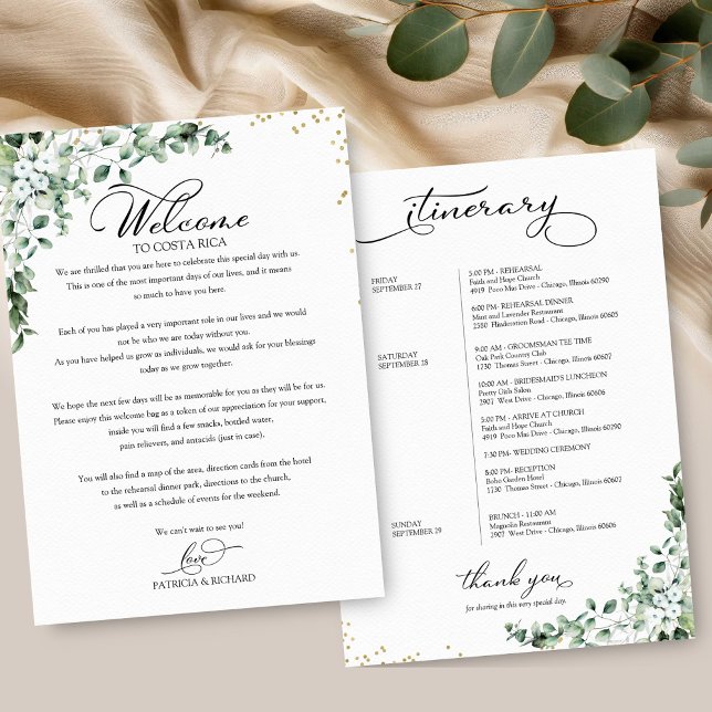 Convite Itinerário de Casamento de Fim de Semana para Conv (Criador carregado)