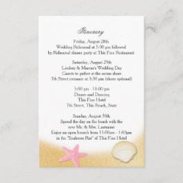 Convite Itinerário de Casamento Sparkle Beach Seashell Ros