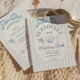Convite Itinerário de Despedida de Solteira Conchas e Sini