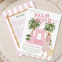 Convite Itinerário de Despedida de Solteira Preppy Palm Be