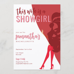 Convite Itinerário de despedida de solteira Showgirl Vegas