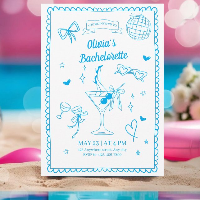 Convite Itinerário de Festa de Bachelorette Bach (Criador carregado)