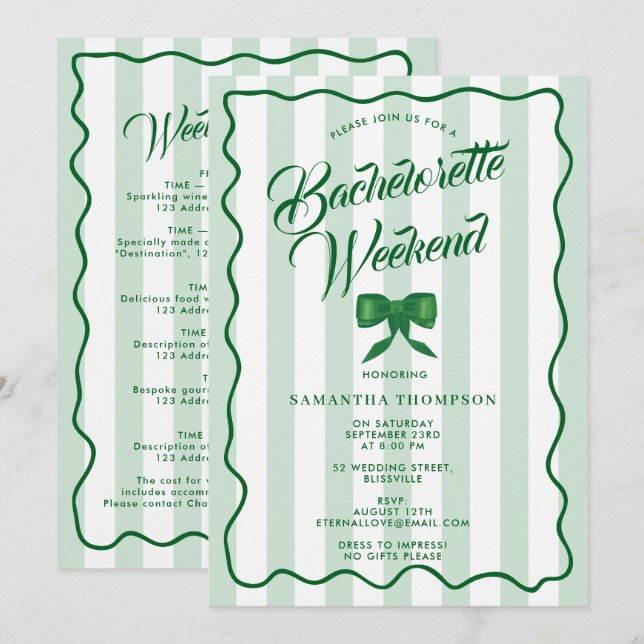 Convite Itinerário de Festa de Despedida de Solteira Fim d (Frente/Verso)