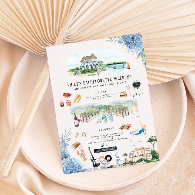 Convite Itinerário de Fim de Semana Bachelorette | Amagans (Criador carregado)