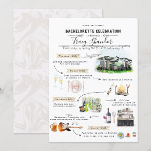 Convite Itinerário de Fim de Semana Bachelorette   Denver,