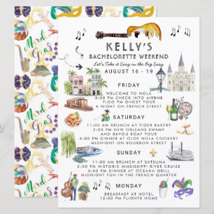 Convite Itinerário de Fim de Semana Bachelorette   Invit 