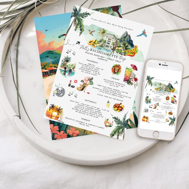 Convite Itinerário de Fim de Semana Bachelorette | Jamaica (Criador carregado)