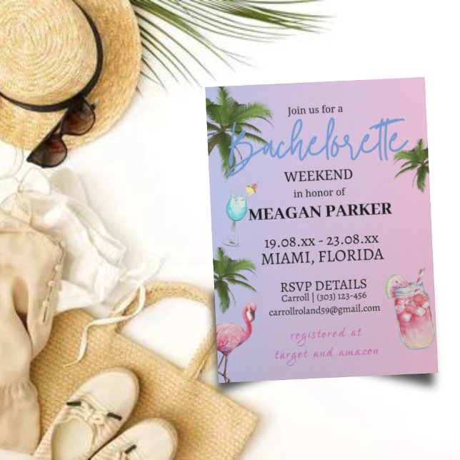 Convite Itinerário de Fim de Semana Bachelorette | Miami B (Criador carregado)
