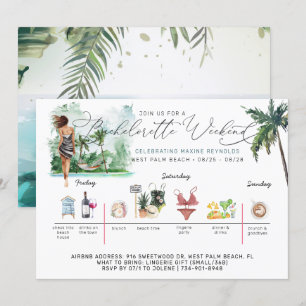 Convite Itinerário de Fim de Semana Bachelorette   Palm Be