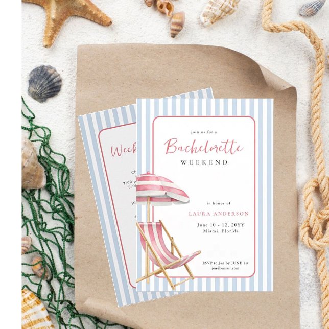 Convite Itinerário de fim de semana da Bachelorette de pra (Criador carregado)