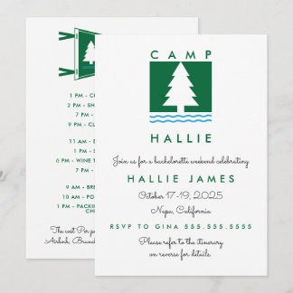 Convite Itinerário de Fim de Semana da Camp Bachelorette B