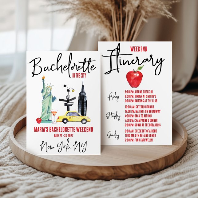 Convite Itinerário de Fim de Semana da Festa de solteira (Criador carregado)