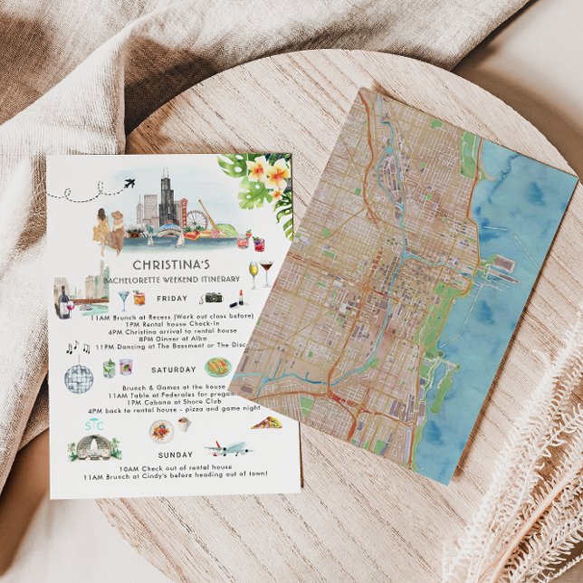 Convite Itinerário de Fim de Semana da Solteira | Chicago (Criador carregado)