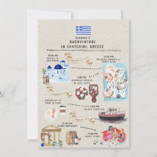 Convite Itinerário de Fim de Semana da Solteira   Santorin