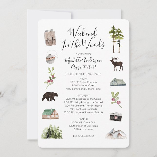 Convite Itinerário de Fim de Semana de Ataque de Ataque (Frente)