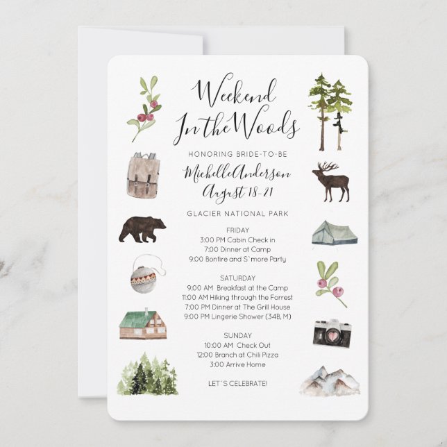 Convite Itinerário de Fim de Semana de Ataque de Ataque (Frente)