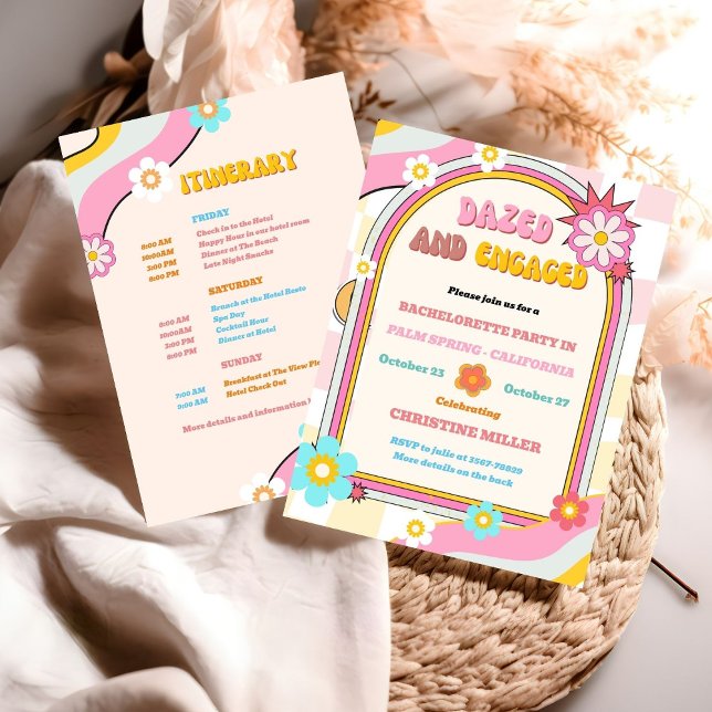 Convite Itinerário de Fim de Semana de Bachelorette Engana (Criador carregado)