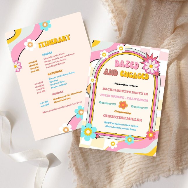 Convite Itinerário de Fim de Semana de Bachelorette Engana (Criador carregado)