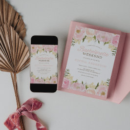 Convite Itinerário de Fim de Semana de Bachelorette Floral