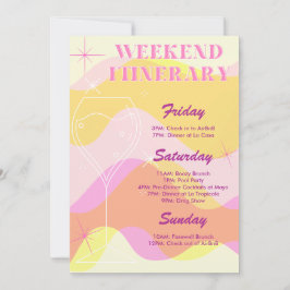 Convite Itinerário de Fim de Semana de Boozy & Groovy