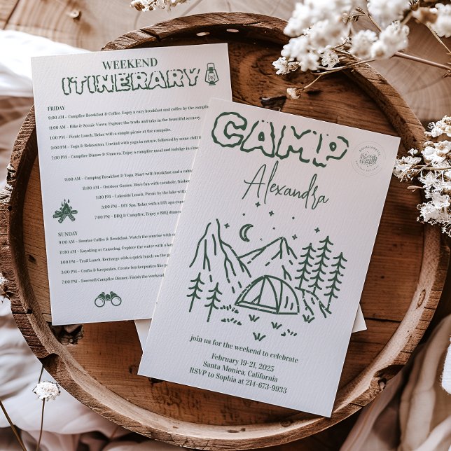 Convite Itinerário de Fim de Semana de Campanha Bacheloret (Criador carregado)