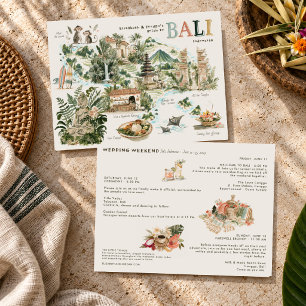 Convite Itinerário de Fim de Semana de Casamento em Bali