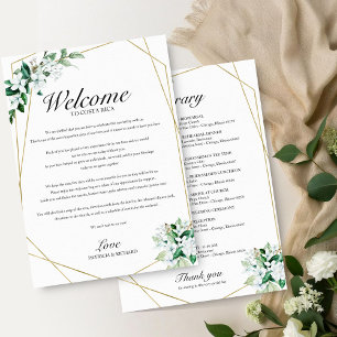 Convite Itinerário de Fim de Semana de Casamento Geométric