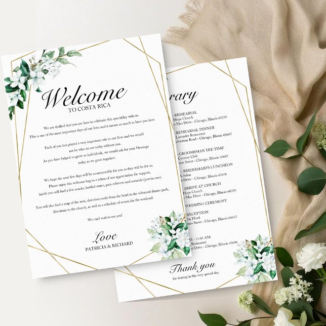 Convite Itinerário de Fim de Semana de Casamento Geométric (Criador carregado)