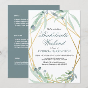 Convite Itinerário de Fim de Semana de Despedida de Soltei