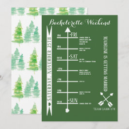Convite Itinerário de Fim de Semana de Despedida de Soltei