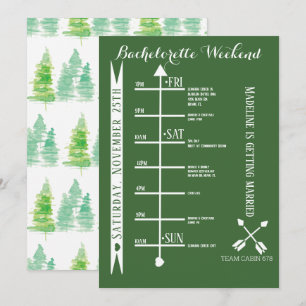 Convite Itinerário de Fim de Semana de Despedida de Soltei