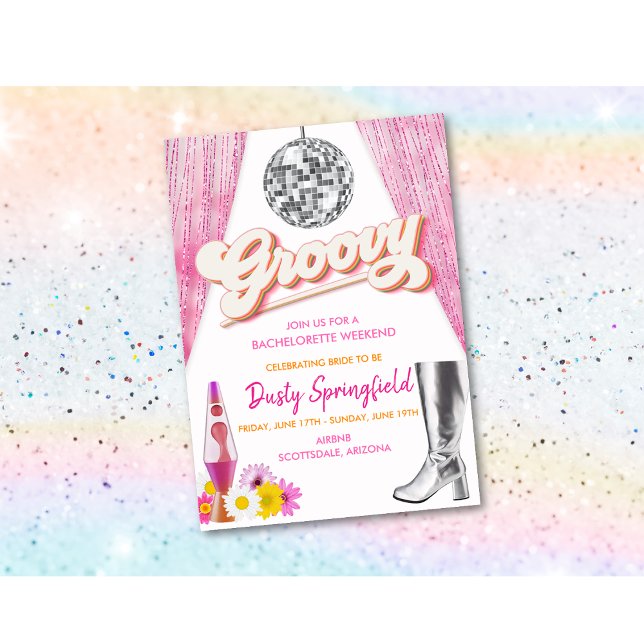 Convite Itinerário de Fim de Semana de Despedida de Soltei (Criador carregado)