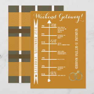 Convite Itinerário de Fim de Semana de Despedida de Soltei