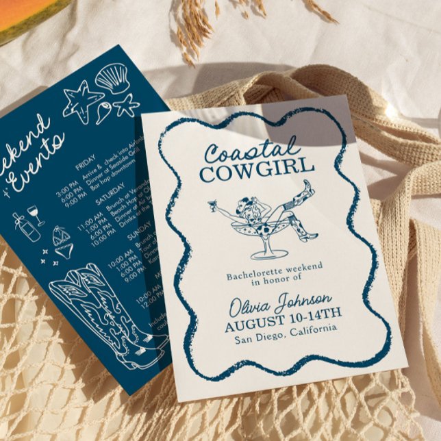Convite Itinerário de Fim de Semana de Solteira Cowgirl Co (Criador carregado)