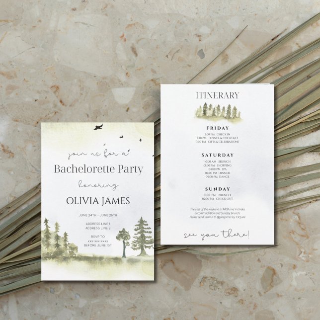 Convite Itinerário de fim de semana para acampar bachelore (Criador carregado)