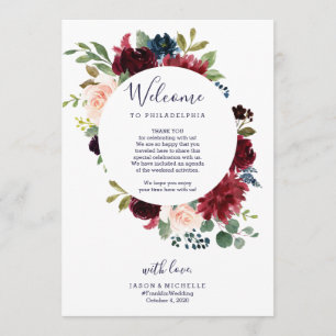 Convite Itinerário do Casamento Carta de Boas-Vindas do Ho