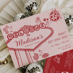 Convite Itinerário do Fim de Semana da Bachelorette de Veg