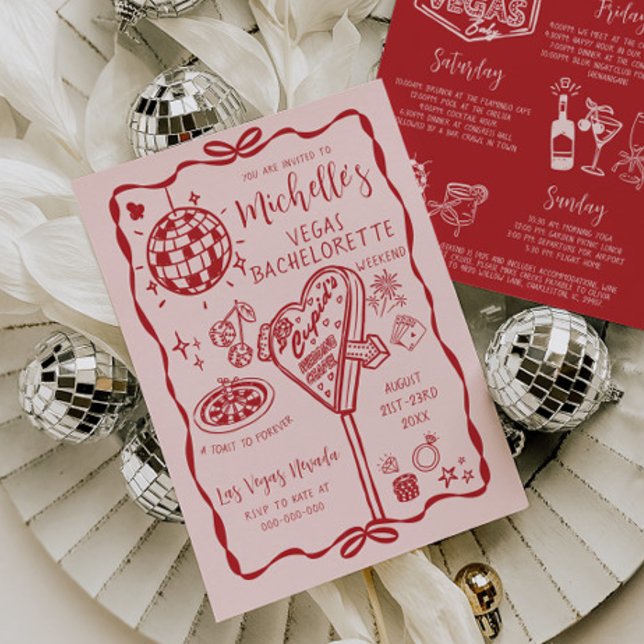 Convite Itinerário do Fim de Semana da Bachelorette de Veg (Criador carregado)