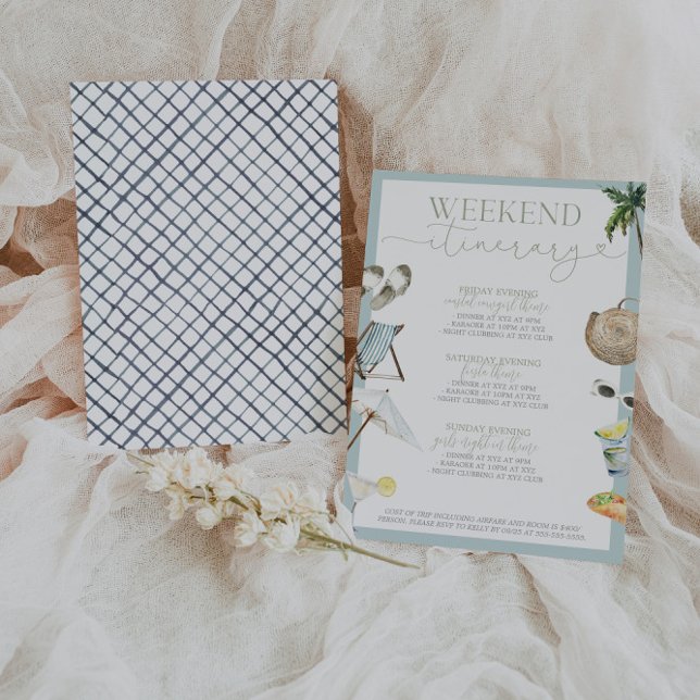 Convite Itinerário do Fim de Semana da Bachelorette do Méx (Criador carregado)