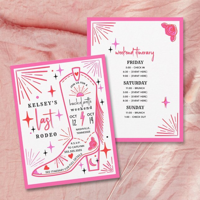Convite Itinerário do Fim de Semana da Cowgirl do Último R (Criador carregado)