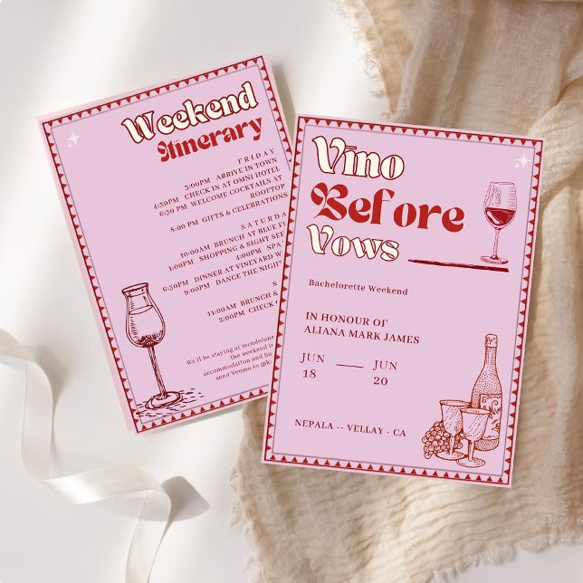 Convite Itinerário do Fim de Semana da Despedida de Soltei (Criador carregado)