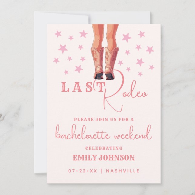 Convite Itinerário do Fim de Semana da Última Rapariga Rod (Frente)