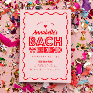 Convite Itinerário do Fim de Semana das Luzes Rosa ondulad