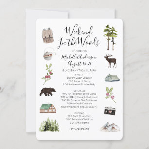 Convite Itinerário do Fim de Semana de Bachelorette de Ac