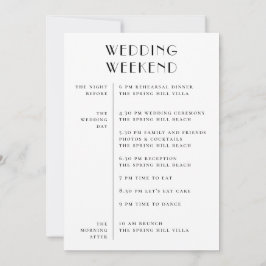 Convite Itinerário do Fim de Semana de Casamento & Boas-Vi