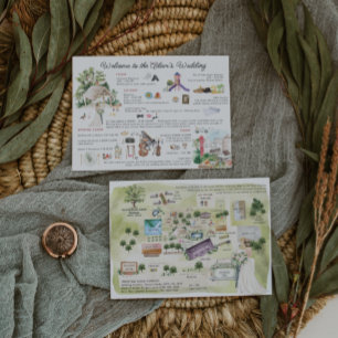 Convite Itinerário do Fim de Semana de Casamento   Gatheri