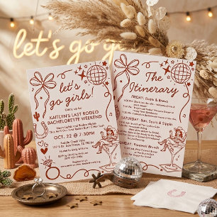 Convite Itinerário do Fim de Semana de Despedida de Soltei