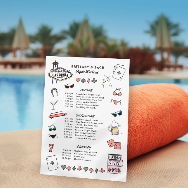 Convite Itinerário do Fim de Semana de Las Vegas Bachelore (Criador carregado)