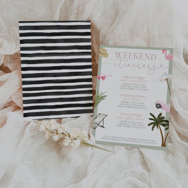 Convite Itinerário do Fim de Semana de Miami Bachelorette (Criador carregado)
