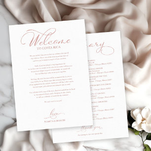 Convite Itinerário do Fim de Semana do Casamento Carta de